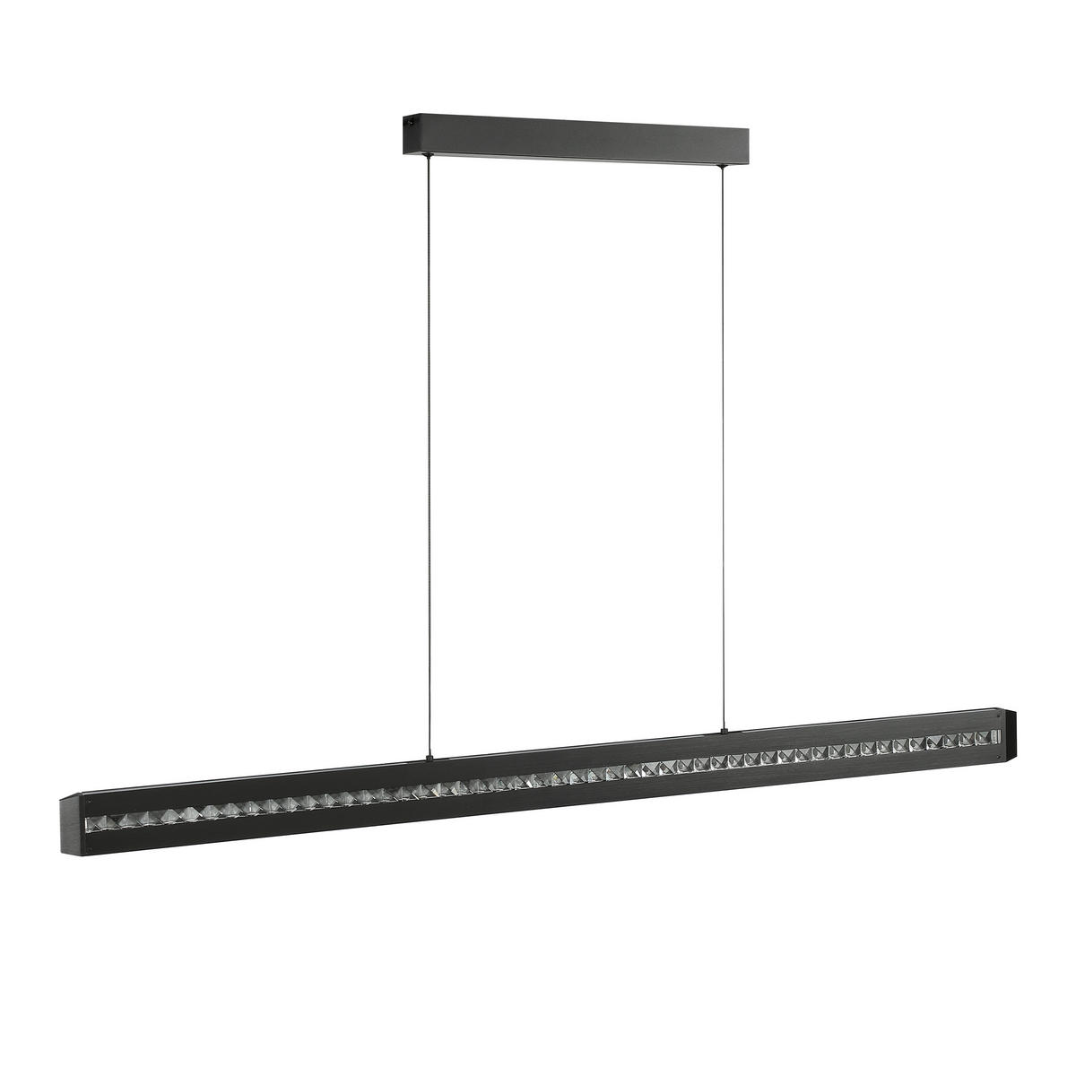 LED-HÄNGELEUCHTE Banda 115/6,5/150 cm   - Schwarz, Design, Glas/Metall (115/6,5/150cm) - Brilliant