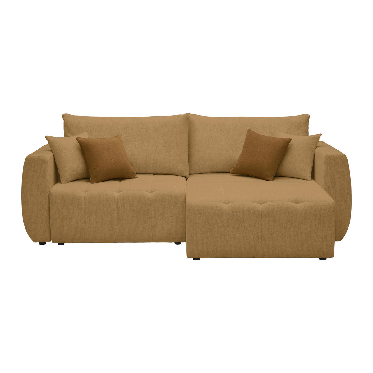 SCHLAFSOFA in Chenille, Jacquard Senfgelb  - Gelb/Senfgelb, Kunststoff/Textil (245/74-90/104cm) - MID.YOU