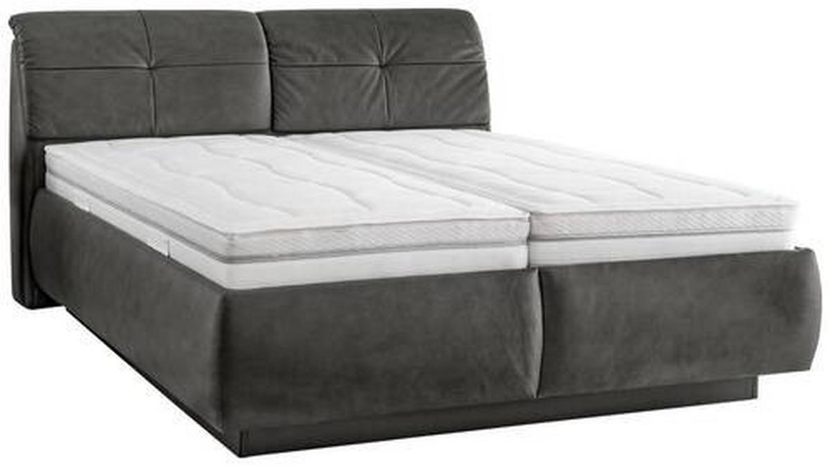 POLSTERBETT Lattenroste, Matratzen Grau 180/200 cm  - Schwarz/Weiß, KONVENTIONELL, Holz/Holzwerkstoff (180/200cm) - Beldomo - Sleep