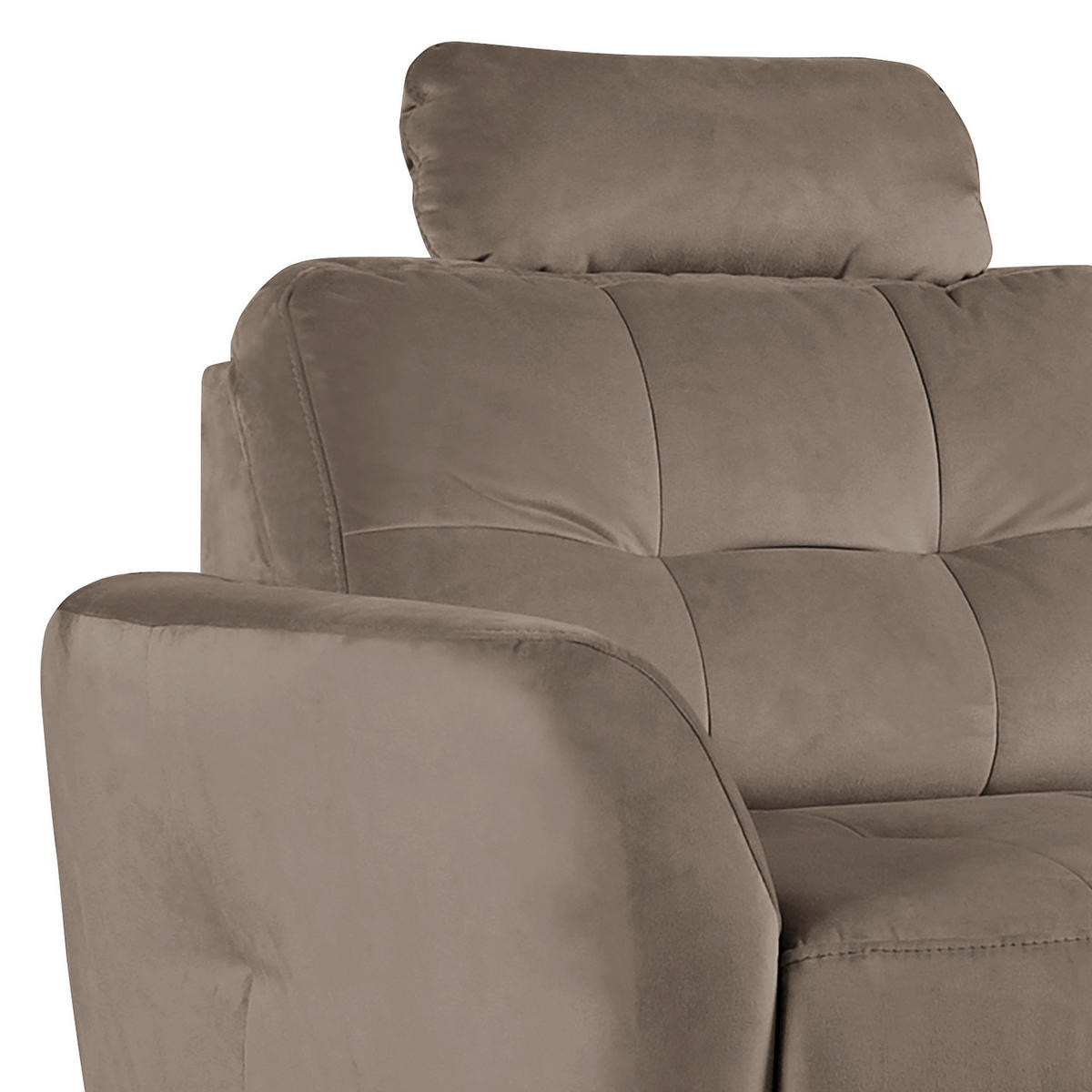 ECKSOFA Beige Samt Bettkasten, Schlaffunktion, Liegefläche im Originalstoff  - Beige/Buchefarben, Design, Holz/Textil (238/168cm) - Livetastic