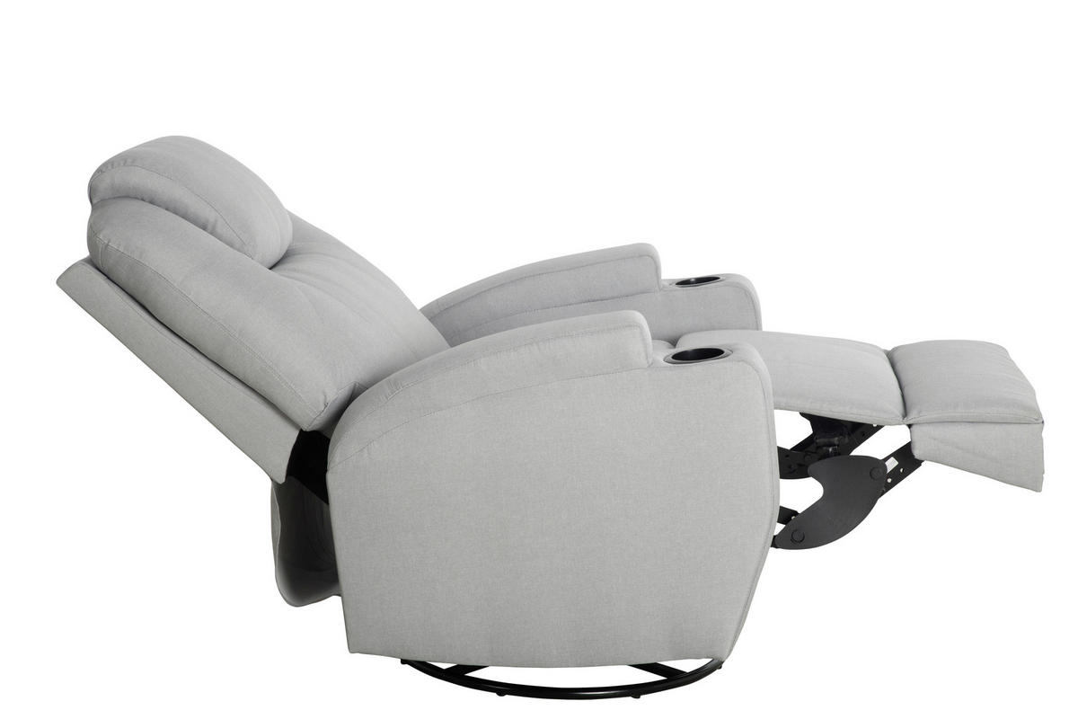 MASSAGESESSEL Mikrofaser Grau    - Schwarz/Grau, MODERN, Textil/Metall (86/110/96cm) - P & B