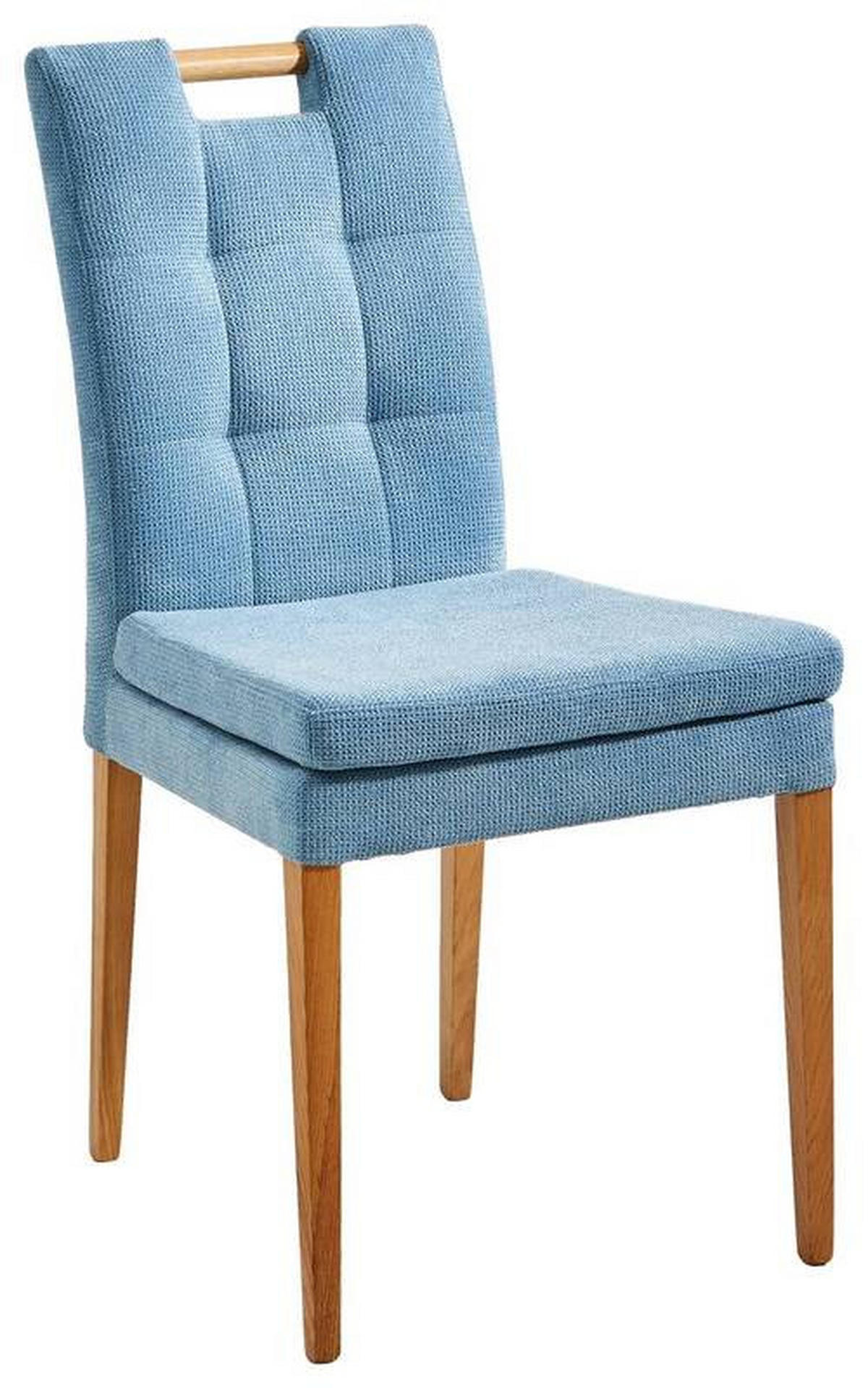 SZÉK fa, textil kék, tölgyfa  - tölgyfa/kék, Konventionell, textil/fa (47/91,5/59cm) - Cantus