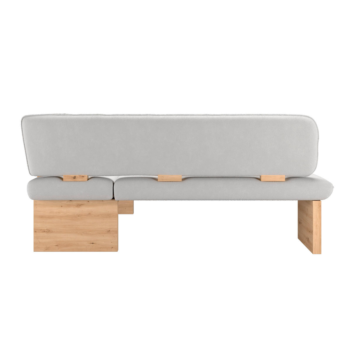 ECKBANK 212/170 cm Webstoff Beige Eiche Sperrholz   - Eichefarben/Beige, KONVENTIONELL, Holz/Textil (212/170cm) - Livetastic