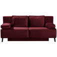 SCHLAFSOFA Percy in Weinrot  - Weinrot/Schwarz, KONVENTIONELL, Textil/Metall (197/91/88cm) - Novel