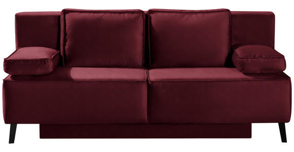 SCHLAFSOFA Percy in Weinrot  - Weinrot/Schwarz, KONVENTIONELL, Textil/Metall (197/91/88cm) - Novel