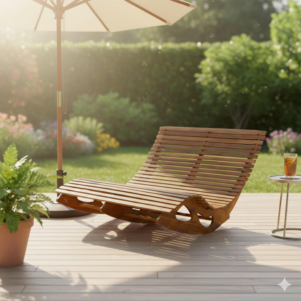 Schaukelliege Akazie Braun Lxbxh: 156x120x72 Cm