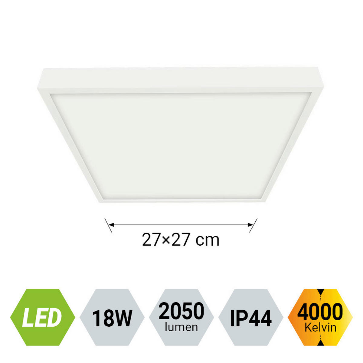 FÜRDŐSZOBAI MENNYEZETI LÁMPA - fehér, Basics, fém (2,5/19/19cm)