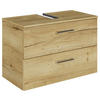 WASCHBECKENUNTERSCHRANK 75/49,8/38,3 cm  - Chromfarben/Wildeiche, KONVENTIONELL, Holzwerkstoff/Metall (75/49,8/38,3cm) - Sadena