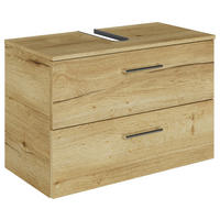 WASCHBECKENUNTERSCHRANK 75/49,8/38,3 cm  - Chromfarben/Wildeiche, KONVENTIONELL, Holzwerkstoff/Metall (75/49,8/38,3cm) - Sadena