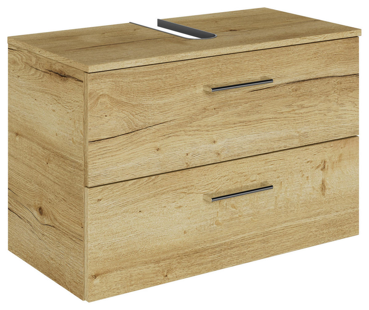 WASCHBECKENUNTERSCHRANK 75/49,8/38,3 cm  - Chromfarben/Wildeiche, KONVENTIONELL, Holzwerkstoff/Metall (75/49,8/38,3cm) - Sadena