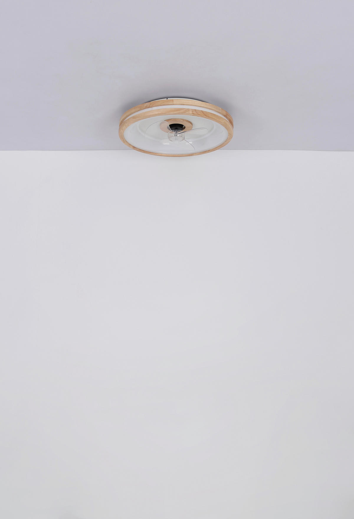 DECKENVENTILATOR - Transparent/Dunkelbraun, Natur, Kunststoff/Metall (50/12,5cm) - Globo