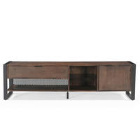 LOWBOARD   1 Schublade(n)  - Dunkelbraun/Anthrazit, KONVENTIONELL, Glas/Holz (180/40/49cm) - Livetastic