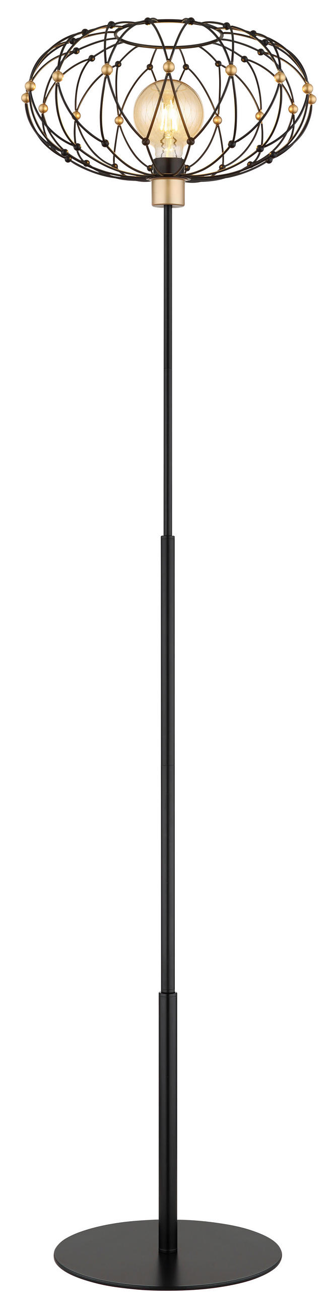 STEHLEUCHTE 40/162 cm    - Goldfarben/Schwarz, Design, Kunststoff/Metall (40/162cm) - Globo