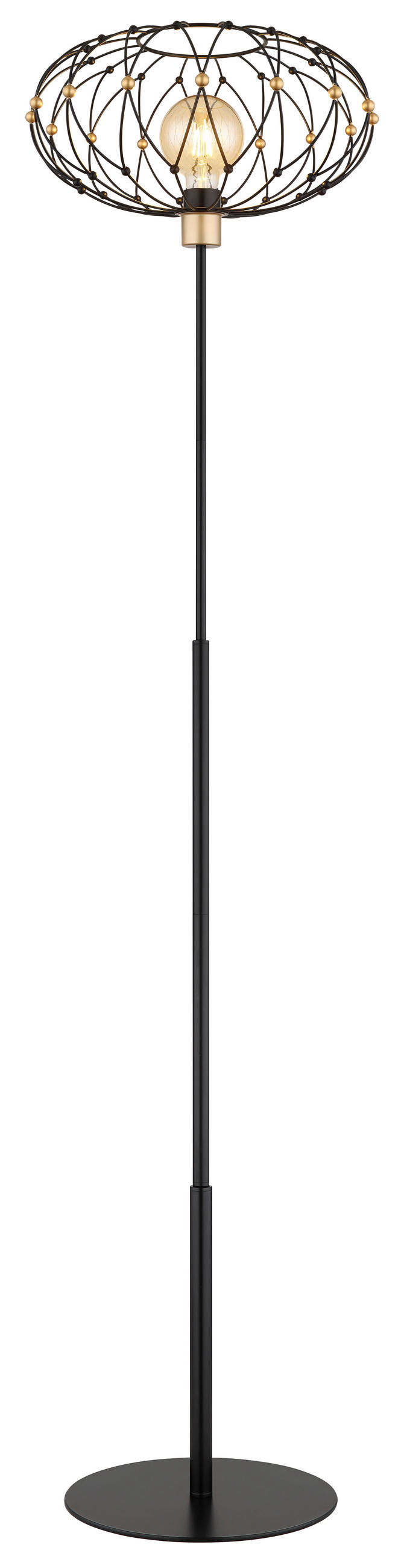 STOJEČA SVETILKA  GREYS      40/162 cm       - zlate barve/črna, Design, kovina/umetna masa (40/162cm) - Globo