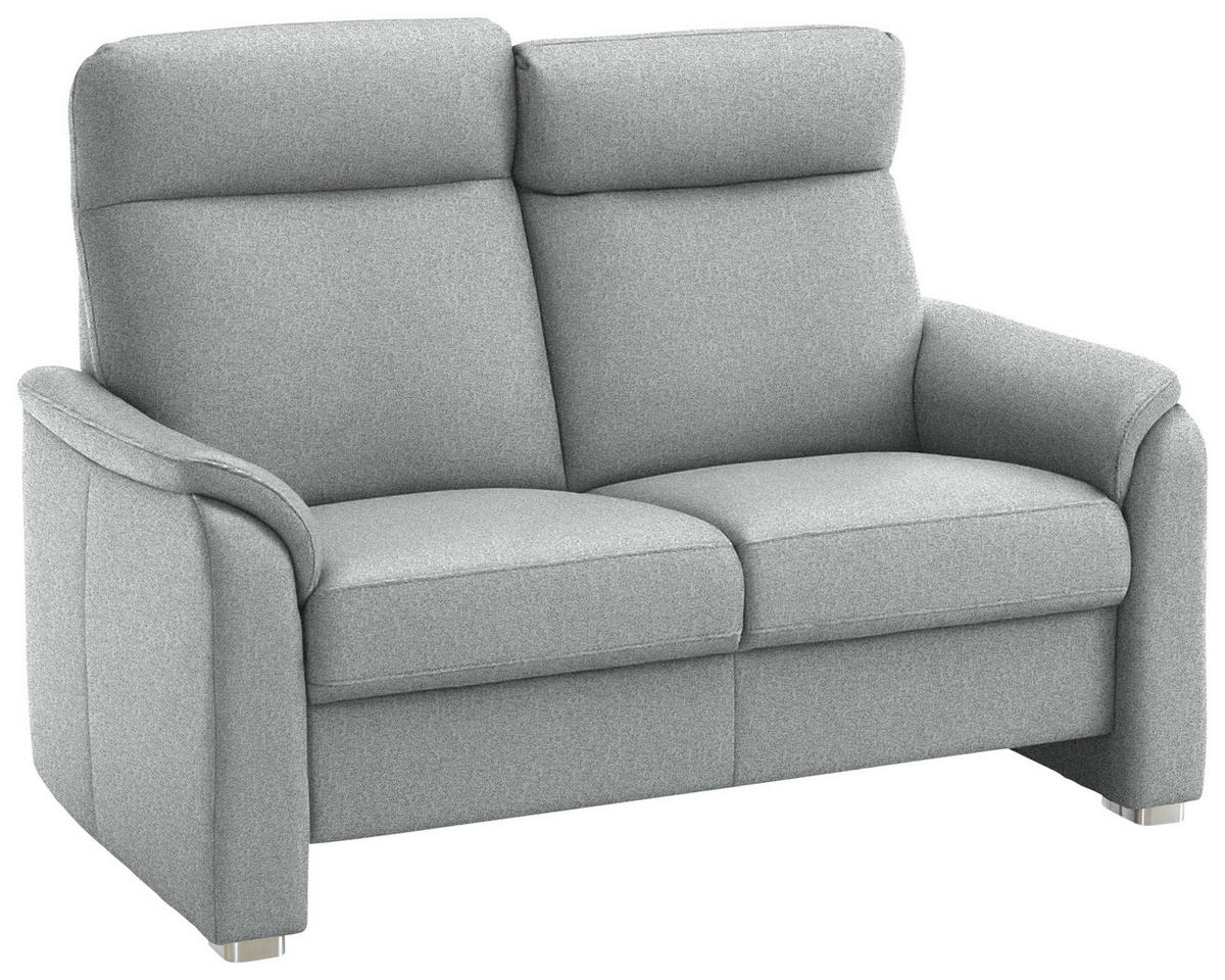2-SITZER-SOFA  in Flachgewebe Hellgrau  - Hellgrau/Alufarben, KONVENTIONELL, Textil/Metall (156/107/95cm) - Beldomo Comfort
