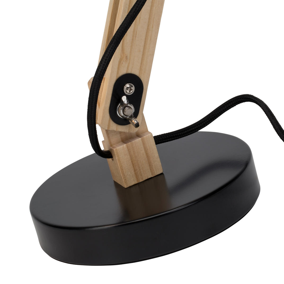 SCHREIBTISCHLEUCHTE - Schwarz, Natur, Holz/Metall (41,5/16/32cm) - Brilliant