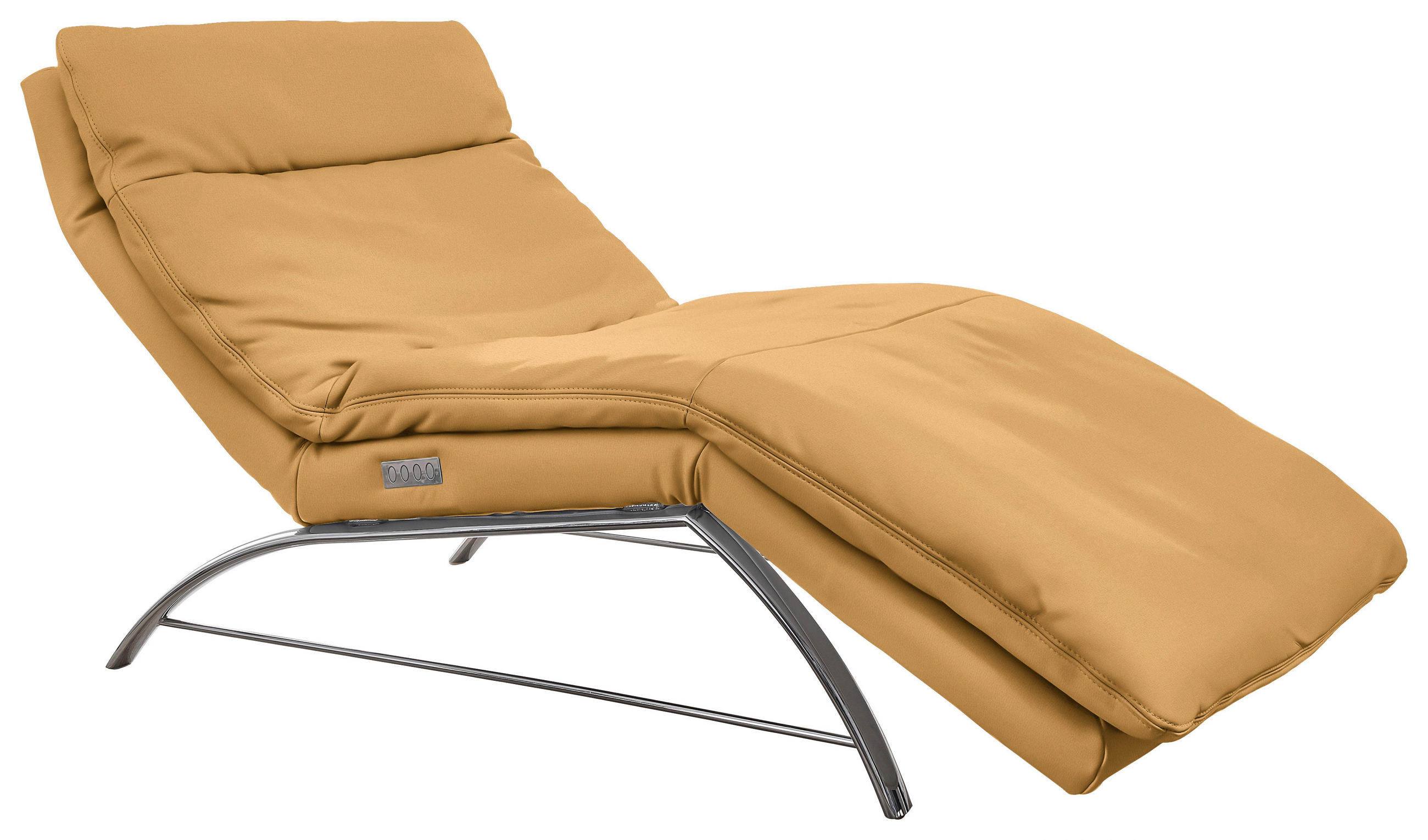 RELAXLIEGE in Echtleder Currygelb  - Currygelb/Alufarben, Basics, Leder (95/91/170cm) - Chilliano