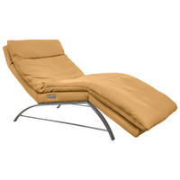 RELAXLIEGE in Echtleder Currygelb  - Currygelb/Alufarben, Basics, Leder (95/91/170cm) - Chilliano