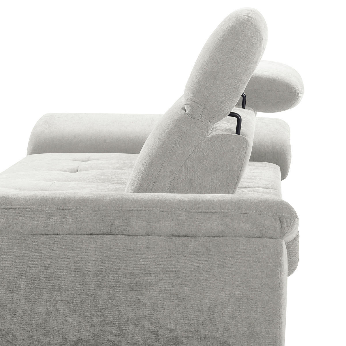 ECKSOFA  Webstoff Grau  - Schwarz/Grau, Design, Textil/Metall (268/195cm) - Livetastic
