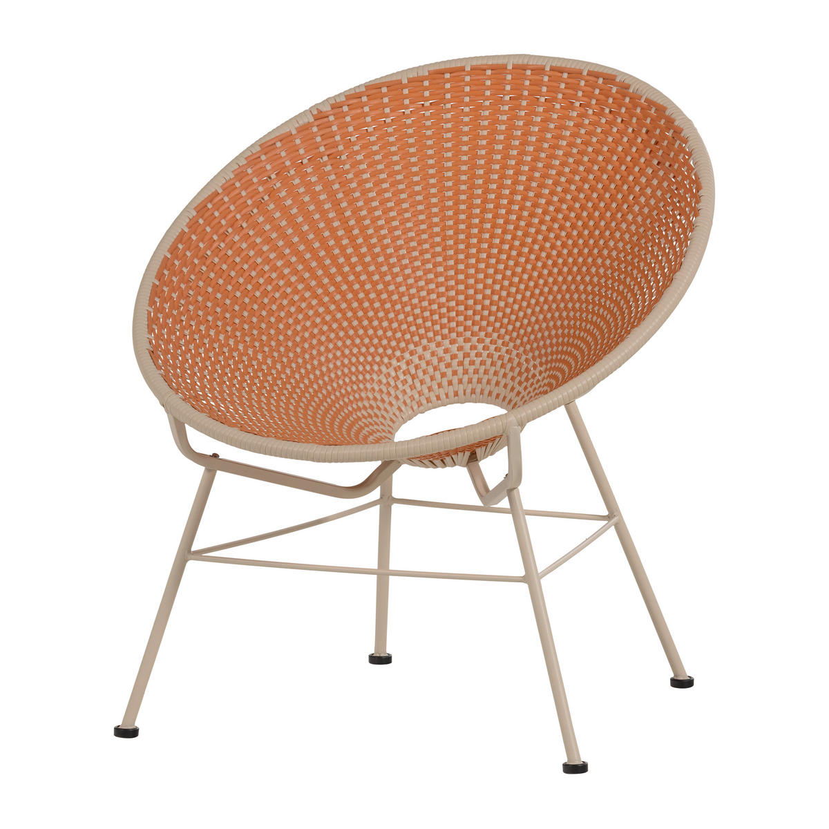 GARTENSESSEL Metall, Kunststoff Orange  - Beige/Orange, MODERN, Kunststoff/Metall (73/81/71cm) - Livetastic