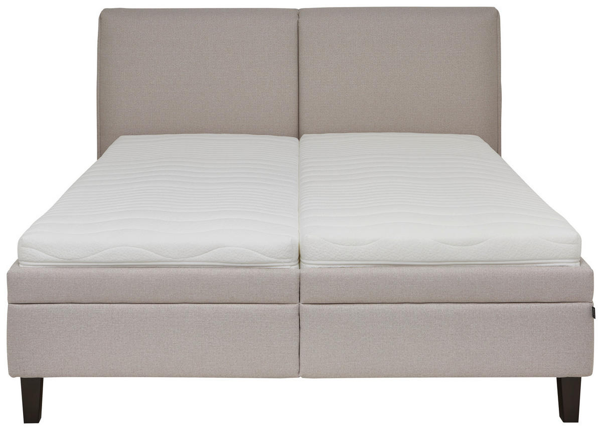 POLSTERBETT Matratze, Lattenrost, Bettkasten 180/200 cm  in Beige  - Beige/Weiß, KONVENTIONELL, Holz/Textil (180/200cm) - Dieter Knoll