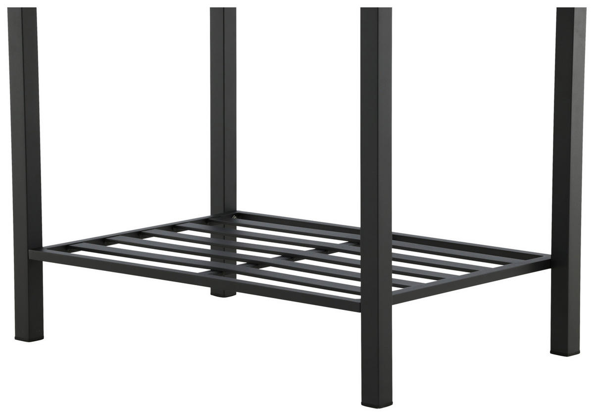 OUTDOORKÜCHE - Schwarz/Teakfarben, KONVENTIONELL, Holz/Metall (90/127/60cm) - Gardenson