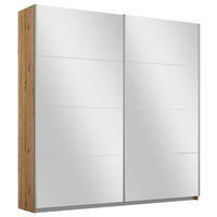 SCHWEBETÜRENSCHRANK in Eiche Artisan, Silberfarben  - Silberfarben/Alufarben, Modern, Holzwerkstoff/Metall (181/197/61cm) - Rauch Möbel