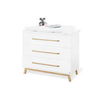 WICKELKOMMODE PINOLINO RIVA Naturfarben, Weiß  - Eschefarben/Weiß, Design, Holz/Holzwerkstoff (115/106/79cm) - Pinolino