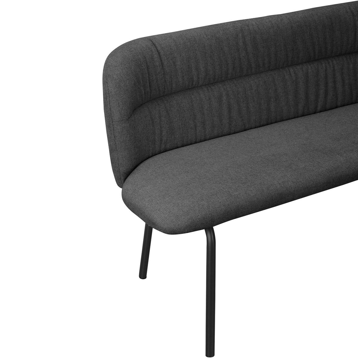 SITZBANK 160/78/55 cm Webstoff Anthrazit  - Anthrazit/Schwarz, MODERN, Textil/Metall (160/78/55cm) - MID.YOU