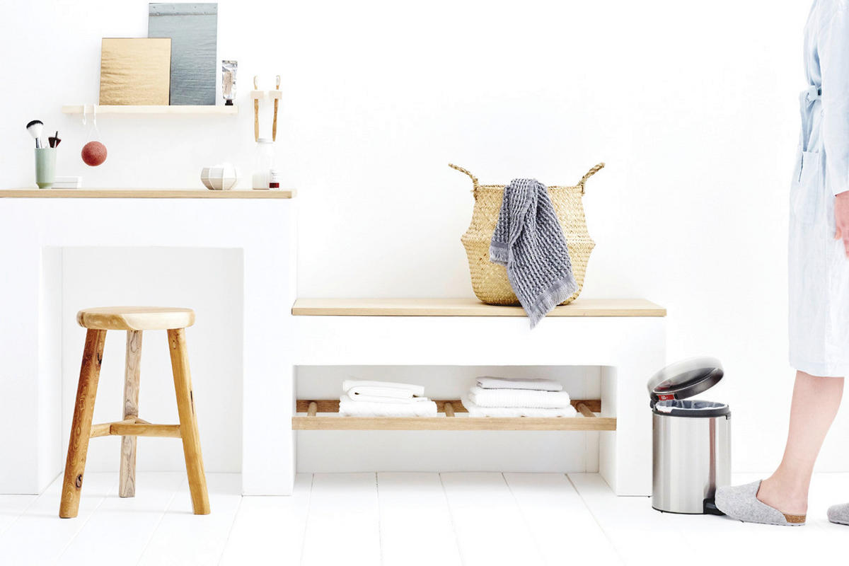 KOŠ ZA OTPAD  5 l    - srebrne boje, Basics, metal/plastika (20.5/29.1/27.2cm) - Brabantia