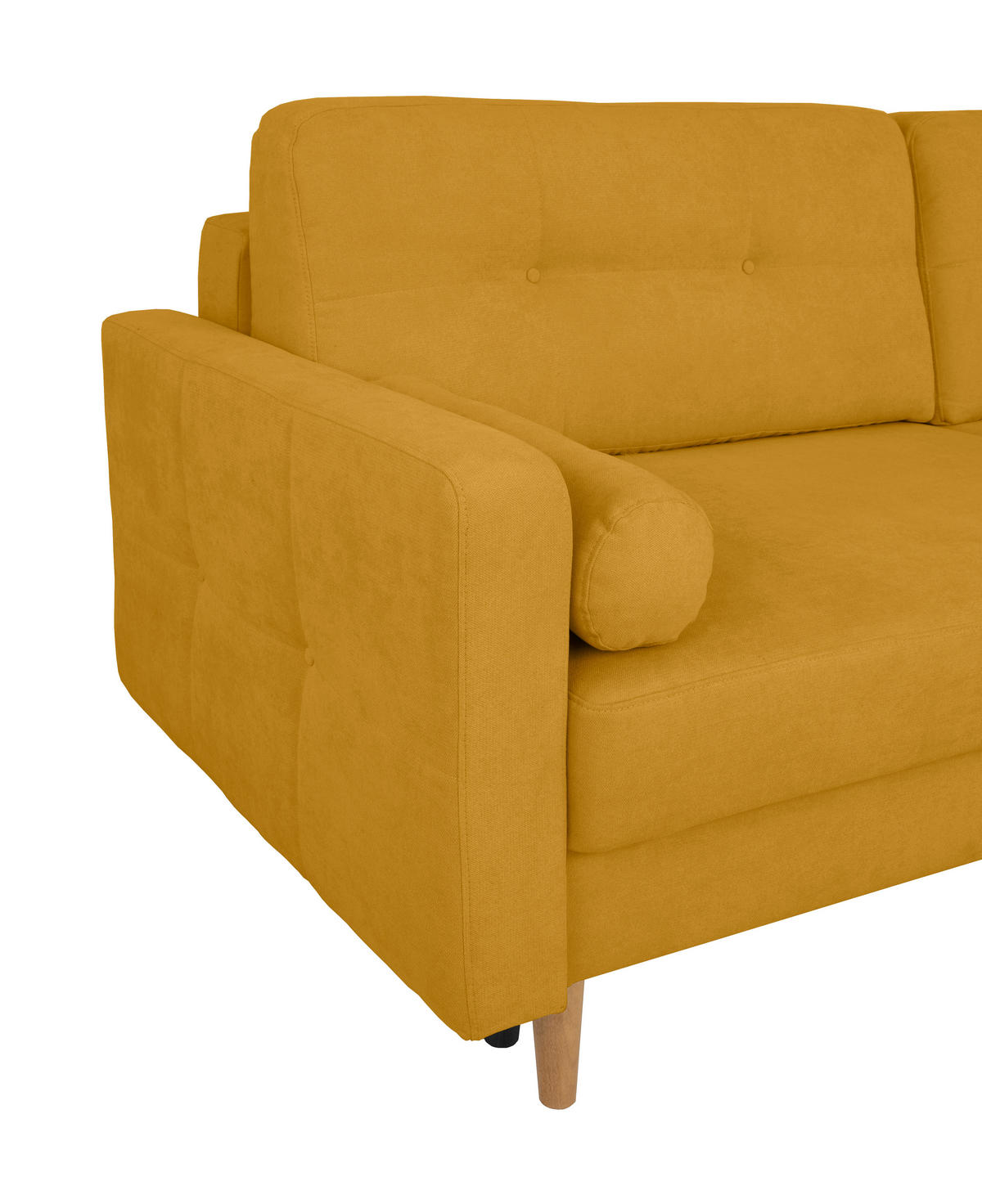 SCHLAFSOFA in Gelb  - Gelb/Buchefarben, Design, Holz/Textil (222/93/99cm) - MID.YOU