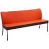 SITZBANK in Metall, Textil, Leder Anthrazit, Orange  - Anthrazit/Orange, Design, Leder/Textil (180/89/65cm) - Bert Plantagie