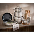 KOCHTOPFSET 6-teilig  - Klar/Edelstahlfarben, Basics, Glas/Metall - Homeware Profession.
