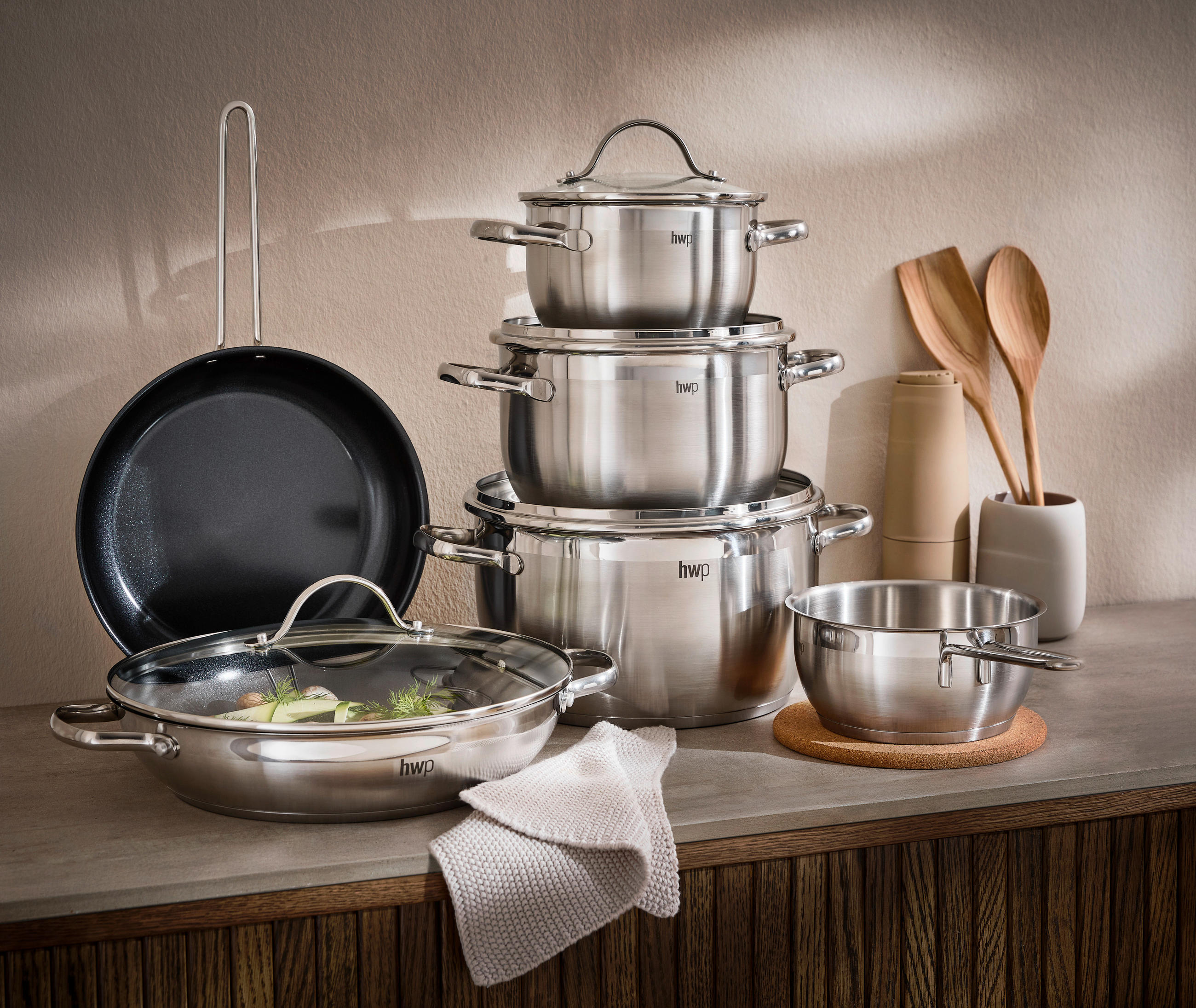 SET ŠERPI 6 delova - providno/prozirna, Osnovno, staklo/metal - Homeware Profession.