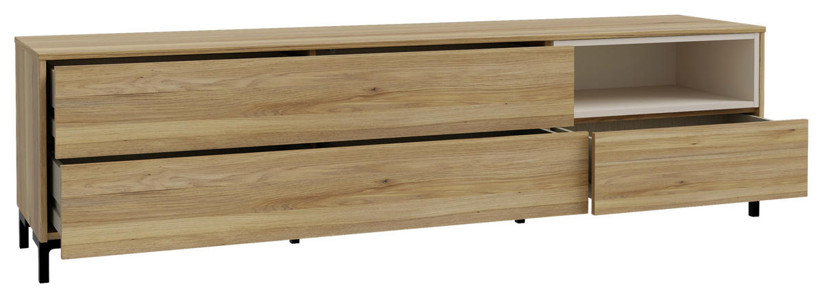 TV-ELEMENT naravne barve, peščene barve  - naravne barve/peščene barve, Moderno, umetna masa/leseni material (183,4/49,5/41,5cm) - Hom`in