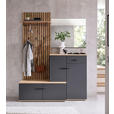 GARDEROBE  in 148/199/38 cm  - Anthrazit/Eiche Artisan, Design, Glas/Holzwerkstoff (148/199/38cm) - Xora