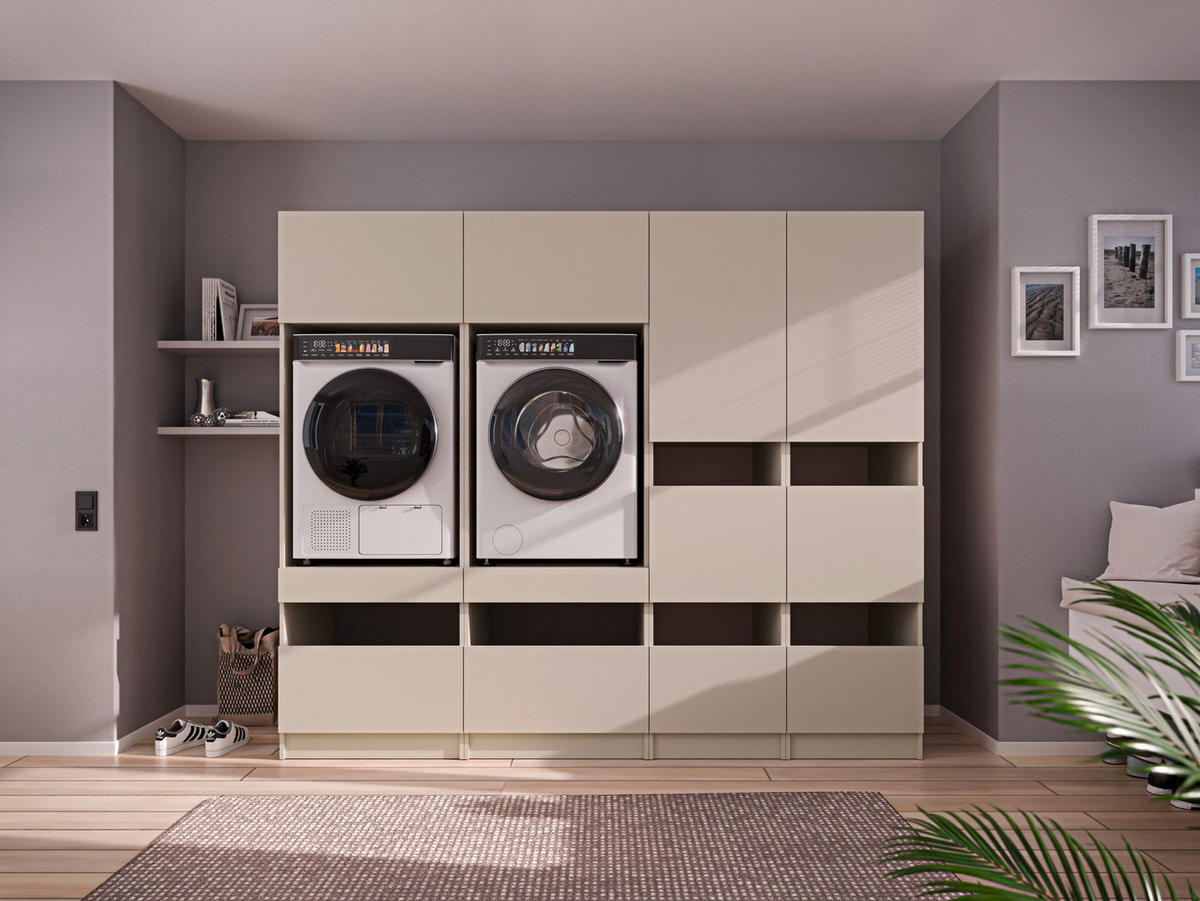 MEHRZWECKSCHRANK 50/200/68 cm  in Kaschmir  - Kaschmir/Schwarz, Design, Holzwerkstoff/Metall (50/200/68cm) - Milino