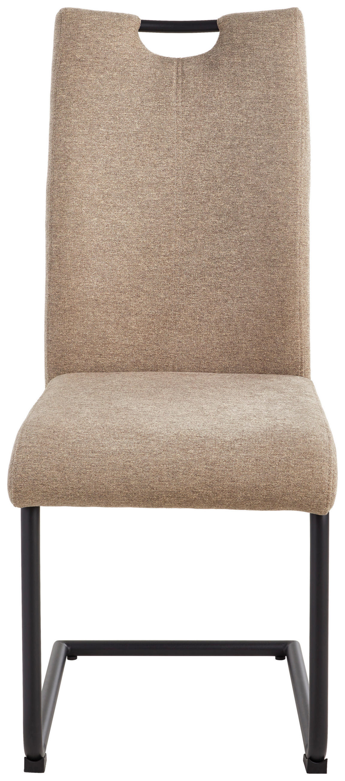SCHWINGSTUHL  in Eisen Webstoff  - Taupe/Schwarz, Basics, Holz/Textil (43/102/58cm) - MID.YOU
