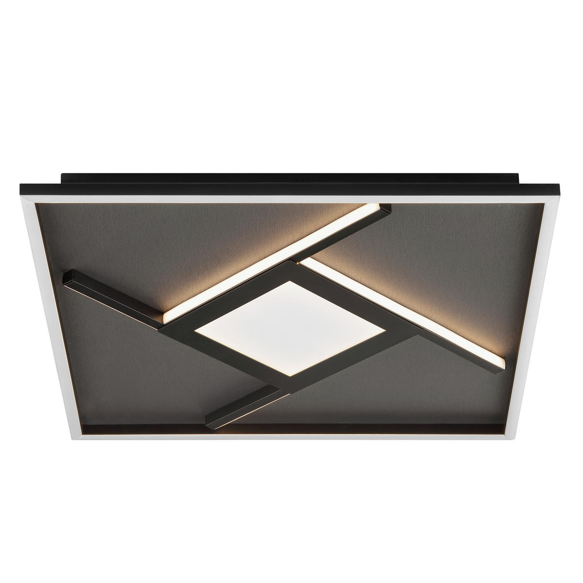 LED-DECKENLEUCHTE   - Schwarz, Design, Kunststoff/Textil (4,7/46/46cm) - Brilliant