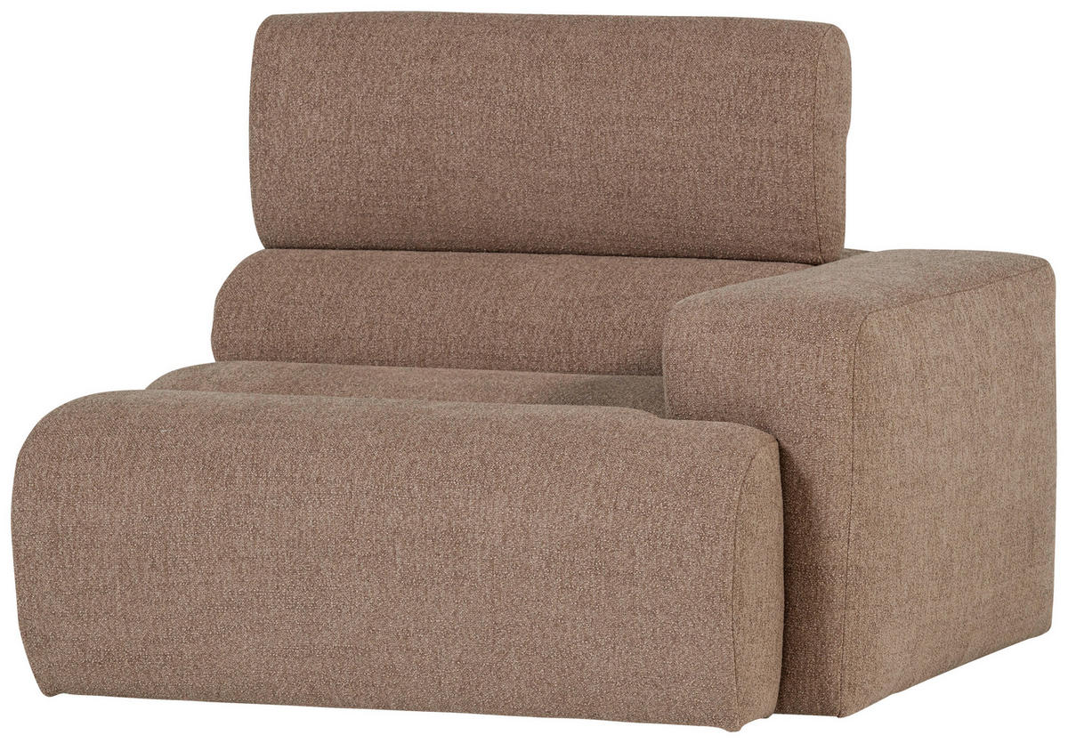 SOFAELEMENT Novi Bouclé Taupe  - Taupe, Design, Kunststoff/Textil (113/86/109cm) - Livetastic