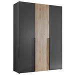 KLEIDERSCHRANK  in Graphitfarben, Eichefarben  - Eichefarben/Schwarz, KONVENTIONELL, Holzwerkstoff/Kunststoff (150/210/53cm) - Carryhome