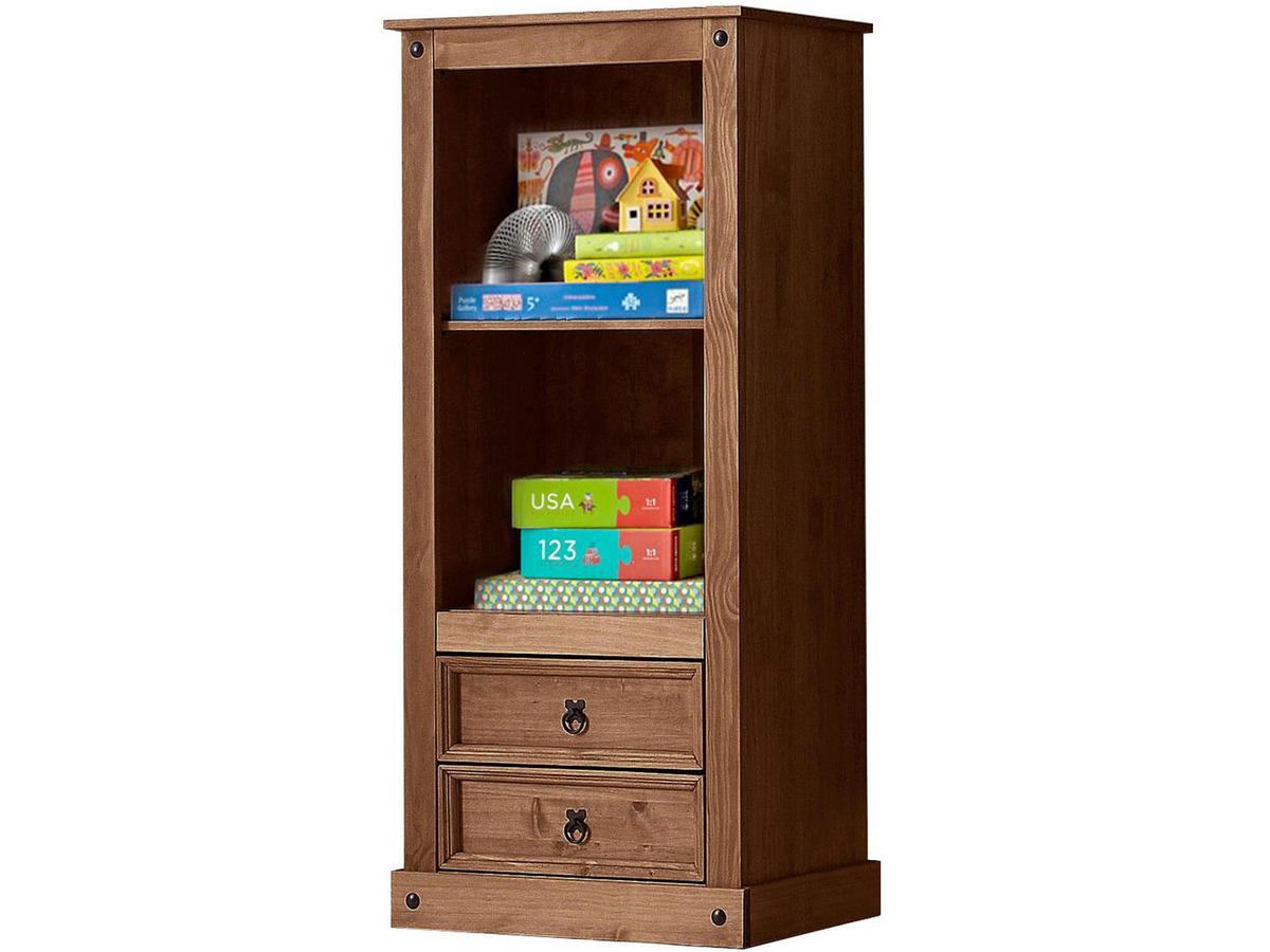 REGAL  65/140/38 cm Naturfarben  - Schwarz/Naturfarben, Design, Holz/Metall (65/140/38cm) - MID.YOU