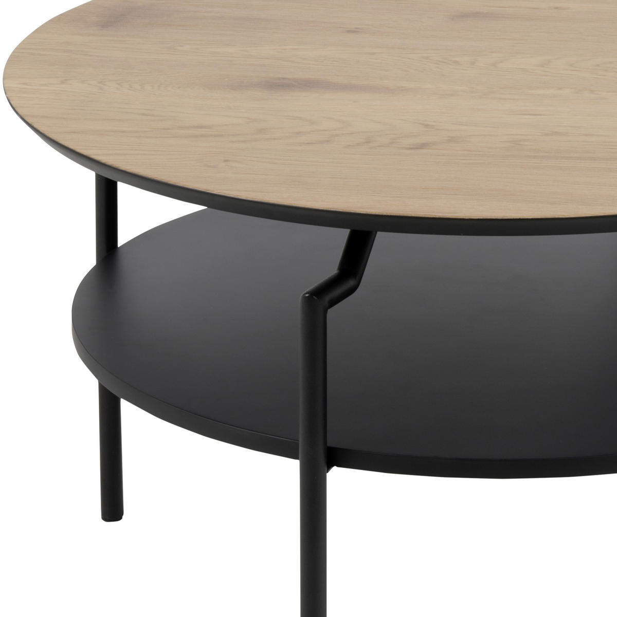 COUCHTISCH in Metall, Holzwerkstoff 80/80/45 cm  - Eichefarben/Schwarz, Trend, Holzwerkstoff/Metall (80/80/45cm) - Livetastic