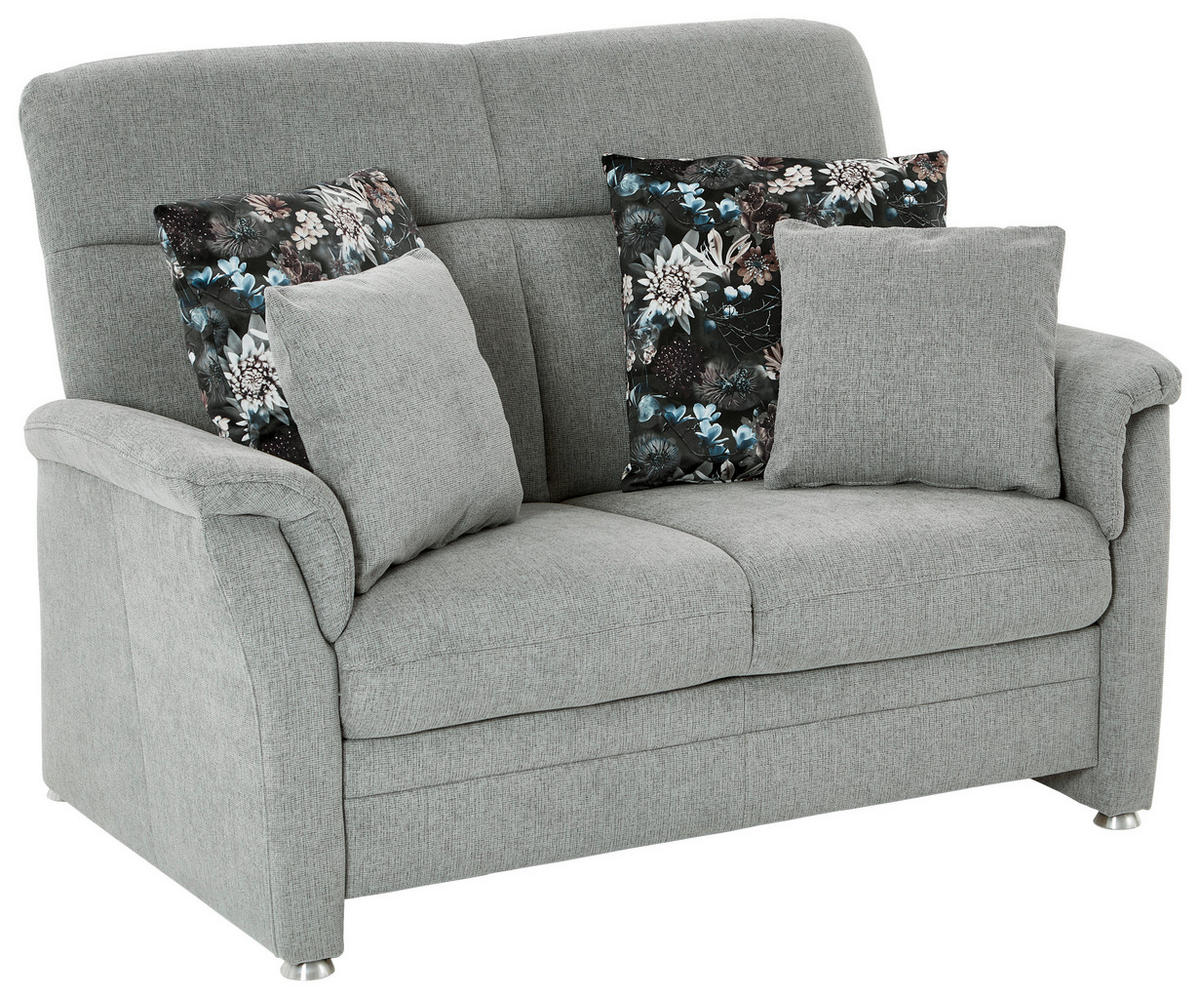 SITZGARNITUR Flachgewebe Hellgrau  - Hellgrau/Alufarben, KONVENTIONELL, Textil/Metall (142-194/100/89cm) - Beldomo Comfort