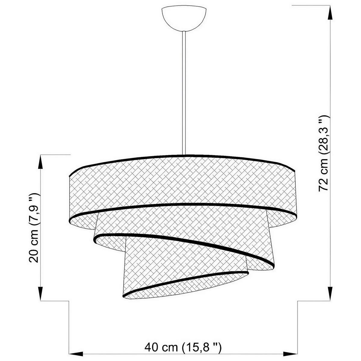 HÄNGELEUCHTE 40/72 cm   - Goldfarben/Creme, Design, Textil/Metall (40/72cm) - P & B