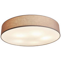 DECKENLEUCHTE  76/15 cm    - Taupe/Weiß, Design, Textil/Metall (76/15cm)