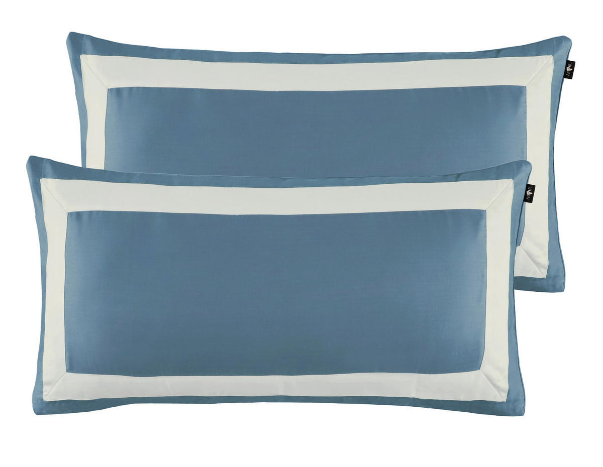 KISSENHÜLLEN-SET Marcel.Remus.Design - Son Vida blau 40/80 cm  - Blau/Weiß, Design, Textil (40/80cm) - Marcel Remus