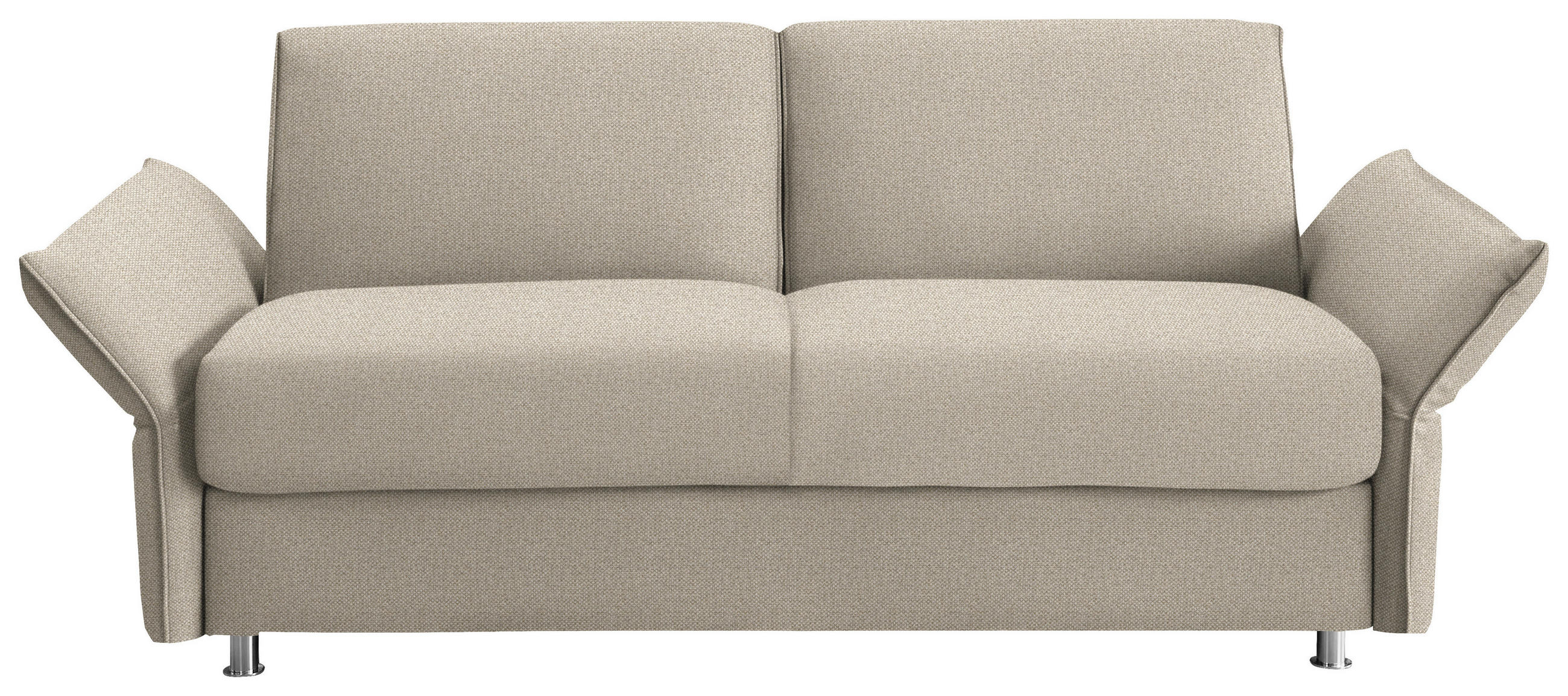 SCHLAFSOFA  in Flachgewebe Cappuccino  - Chromfarben/Cappuccino, Design, Textil/Metall (194-234/88/101cm) - Bali