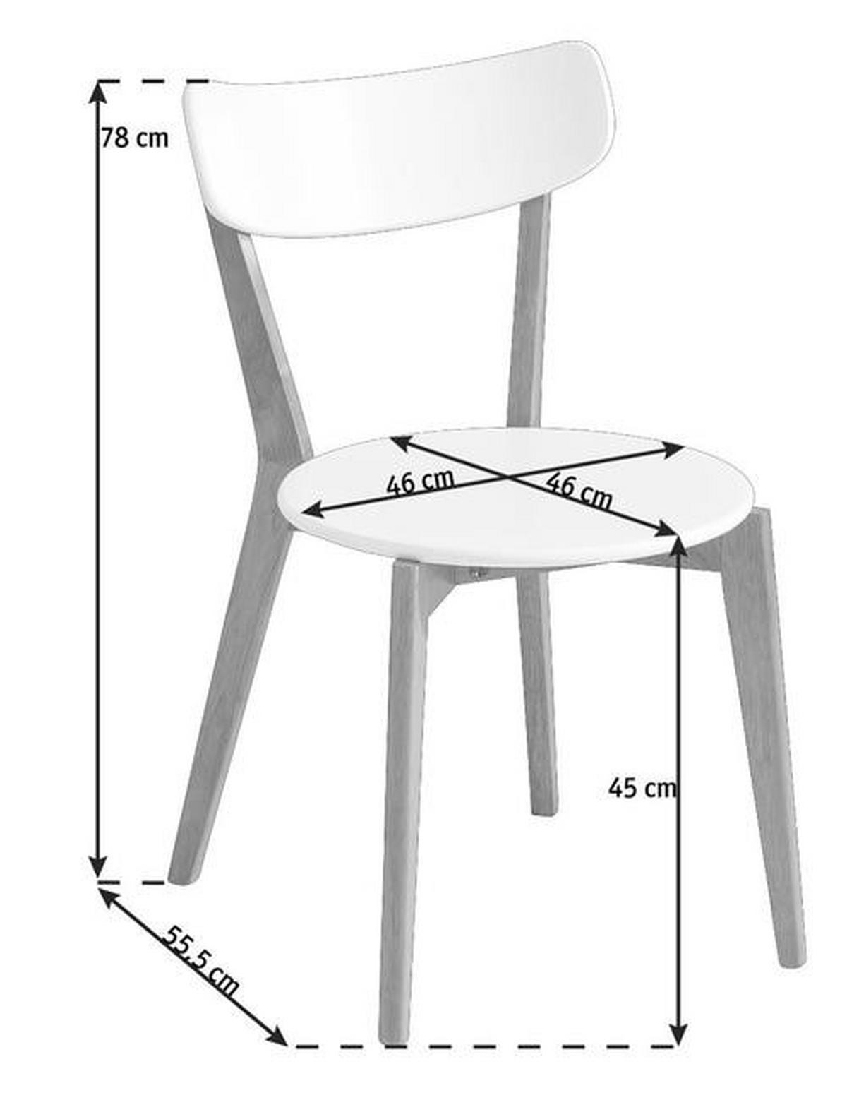 SZÉK SZETT fa natúr, fehér  - natúr/fehér, Design, fa (46/78/55,5cm) - Livetastic
