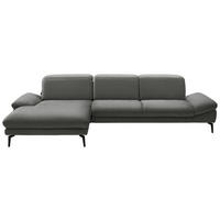 ECKSOFA  in Chenille Grau  188/319 cm  - Schwarz/Grau, Design, Textil/Metall (188/319cm) - Beldomo System